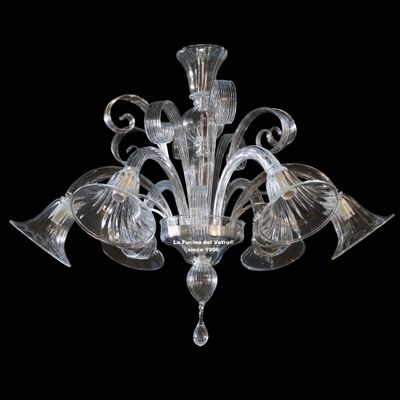 "GIU CRISTALLO" Lampadario in vetro di Murano