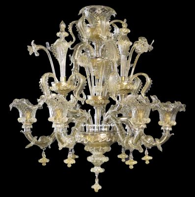 "REZZONICO REALE" Lampadario in vetro di Murano