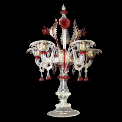 "CLASSICO ORO" Flambeau in vetro di Murano