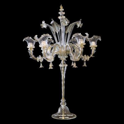"REZZONICO" Flambeau in vetro di Murano