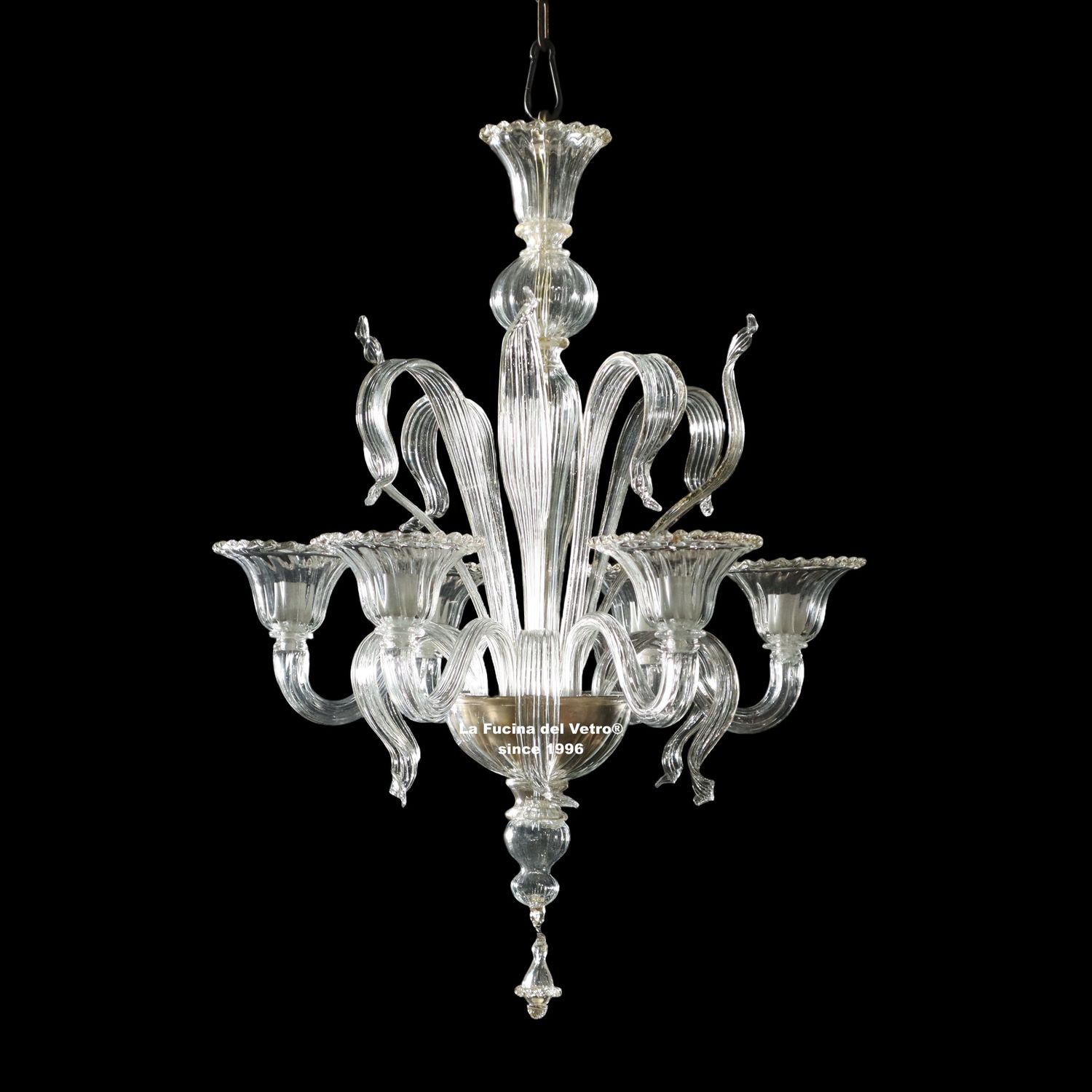 "PASTORALE TG ORO" Lampadario in vetro di Murano