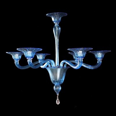 "PIPA ACQUAMARE" Lampadario moderno in vetro di Murano