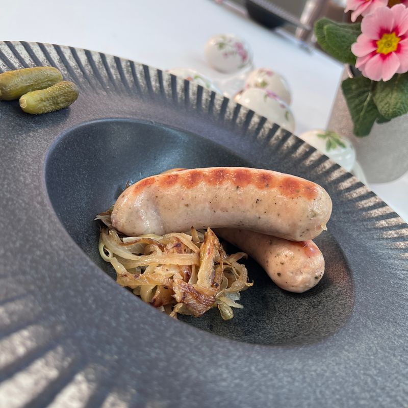 Smażona biała kiełbasa