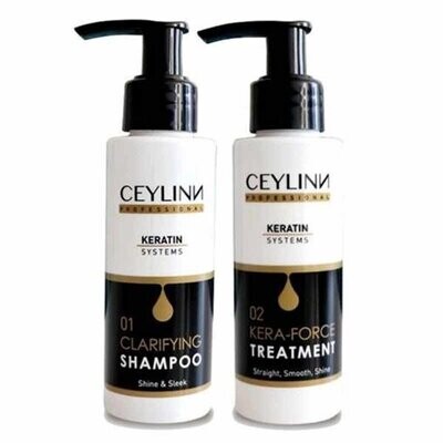 Ceylinn Keratin Straightening Treatment Hair Smoothing Kit 100 ml Duo Shampoo & Treatment