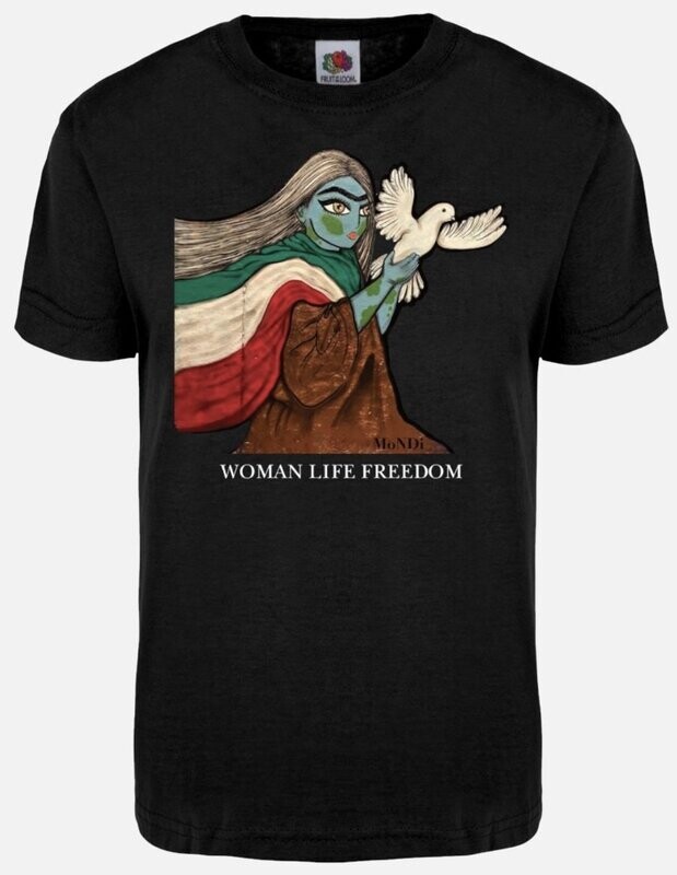 WOMAN LIFE FREEDOM Black T-shirt