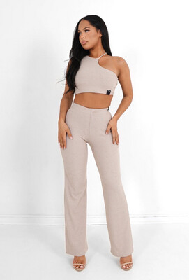 Gerippte Hose Beige 