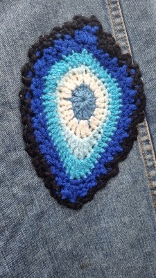 Blue Crochet Touch Denim Jacket