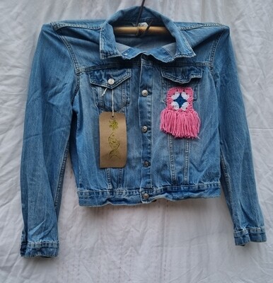 Squared Out! Denim Jacket with crochet squares