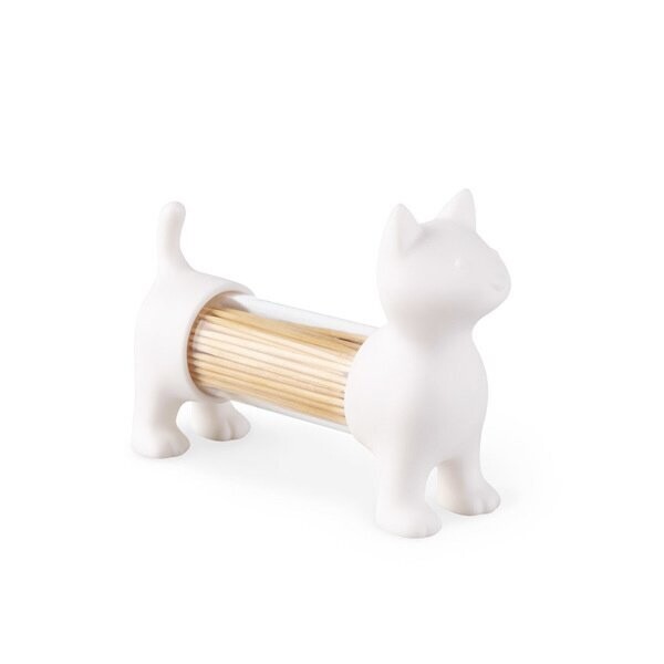 Cocktailprikkerhouder kat - wit