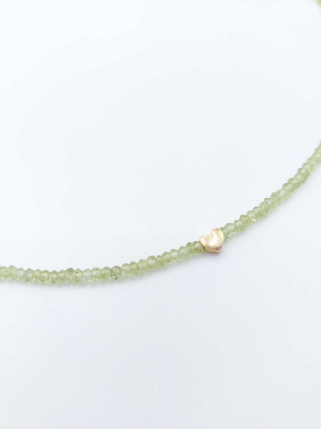 Peridot Halskette Herz Gold