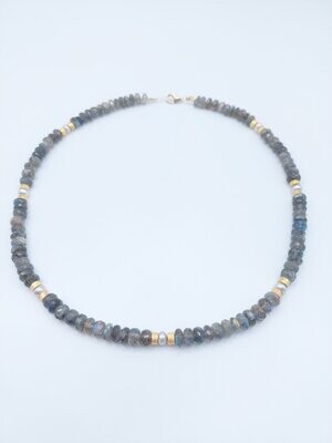 Labradorit Collier Grau Gold Labradorit Collier Grau Gold
