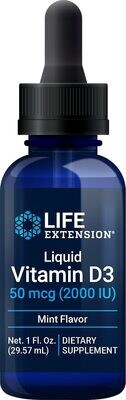 Life Extension Liquid Vitamin D3 2000 IU Mint Flavor