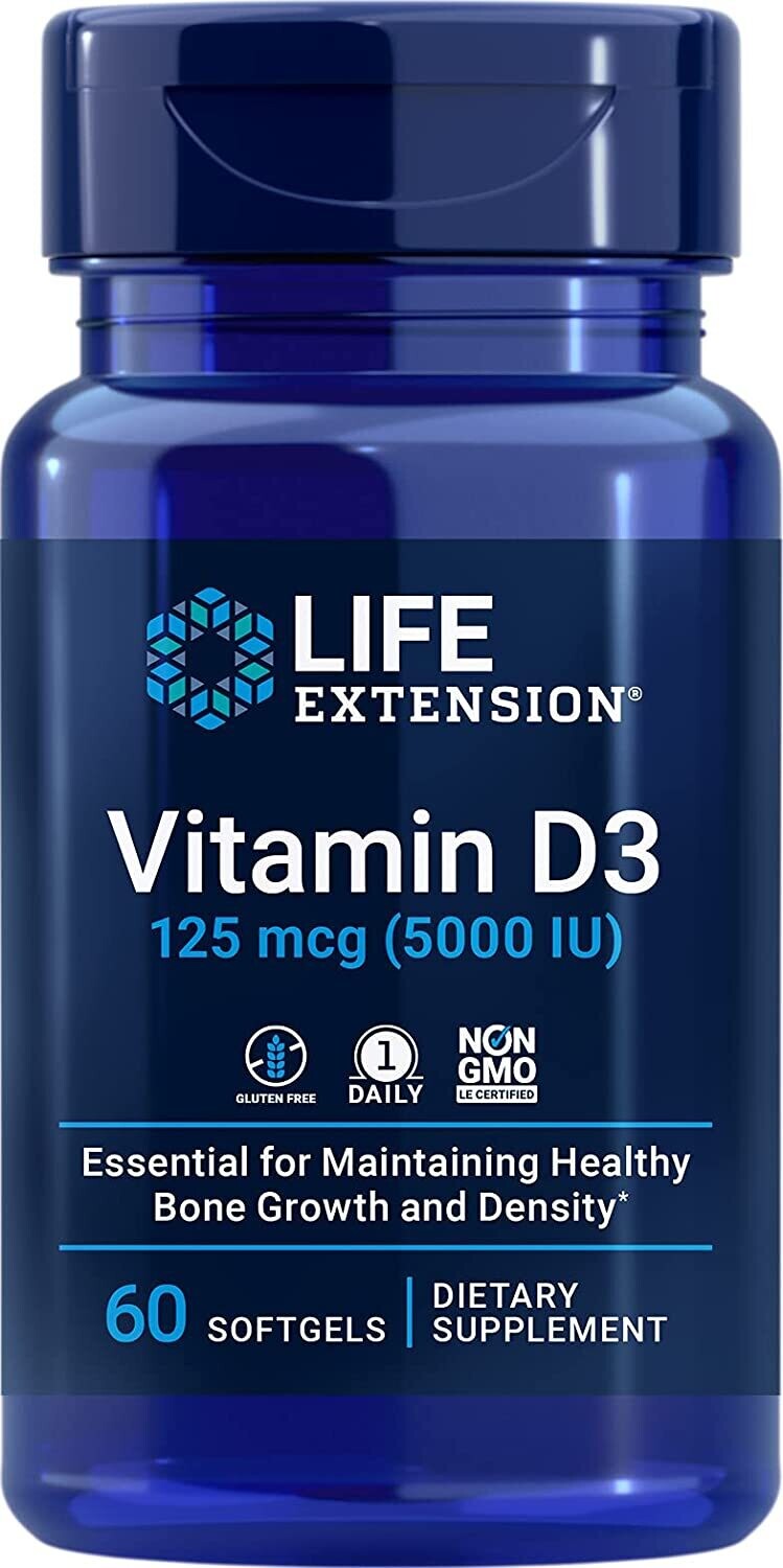 Life Extension Vitamin D3 5000 IU 60 Soft Gels