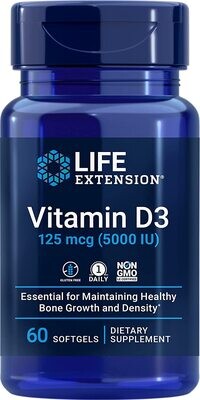 Life Extension Vitamin D3 5000 IU 60 Soft Gels