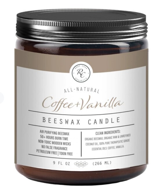 Rowe Casa Organics Beeswax Coffee + Vanilla Candle
