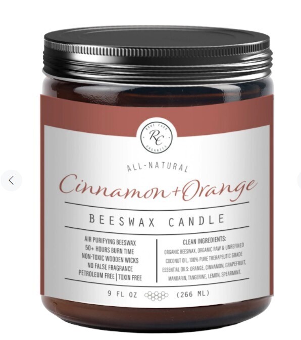 Rowe Casa Organics Beeswax Candle Cinnamon + Orange