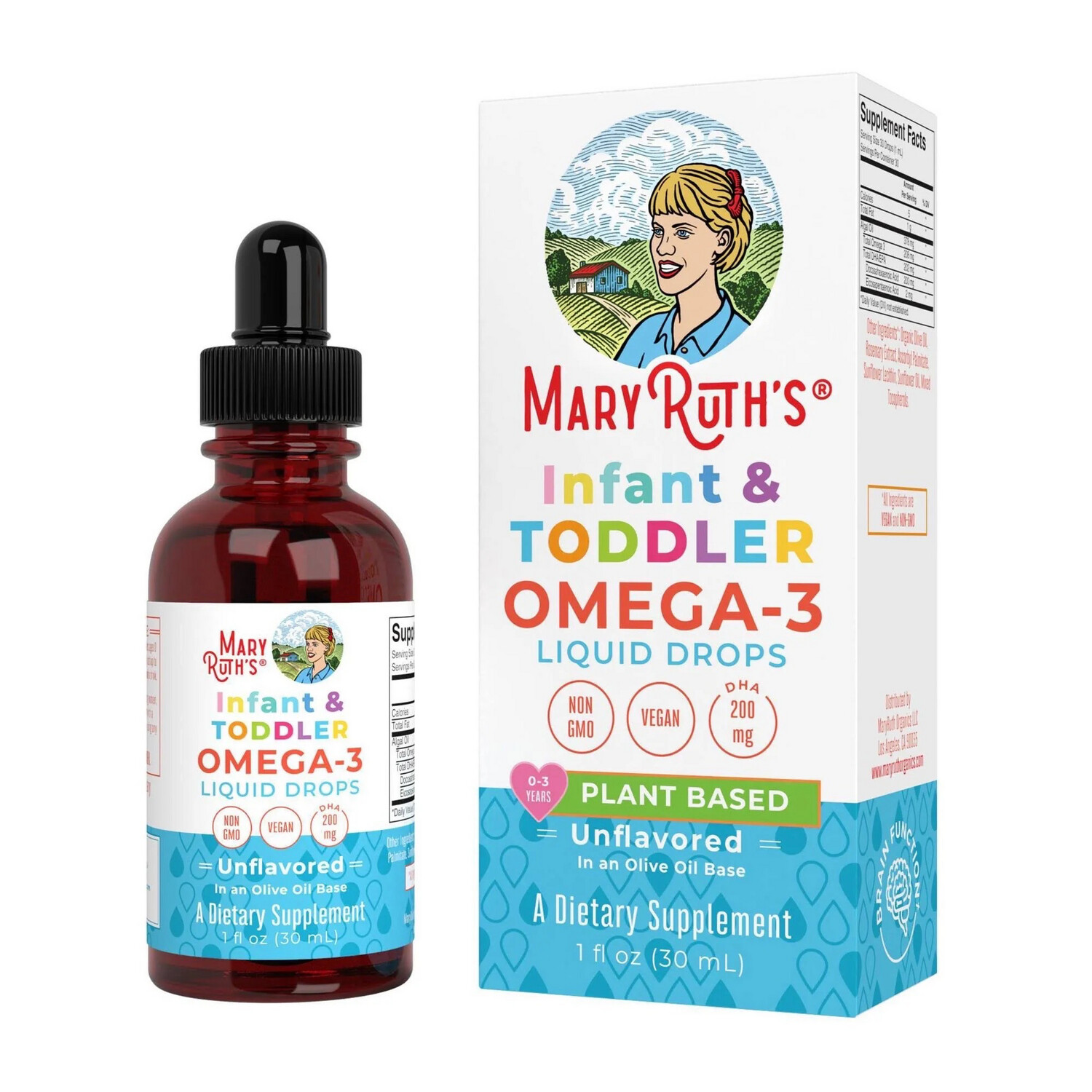 Mary Ruth's Infant Toddler Omega-3 Liquid Drops 1fl Oz