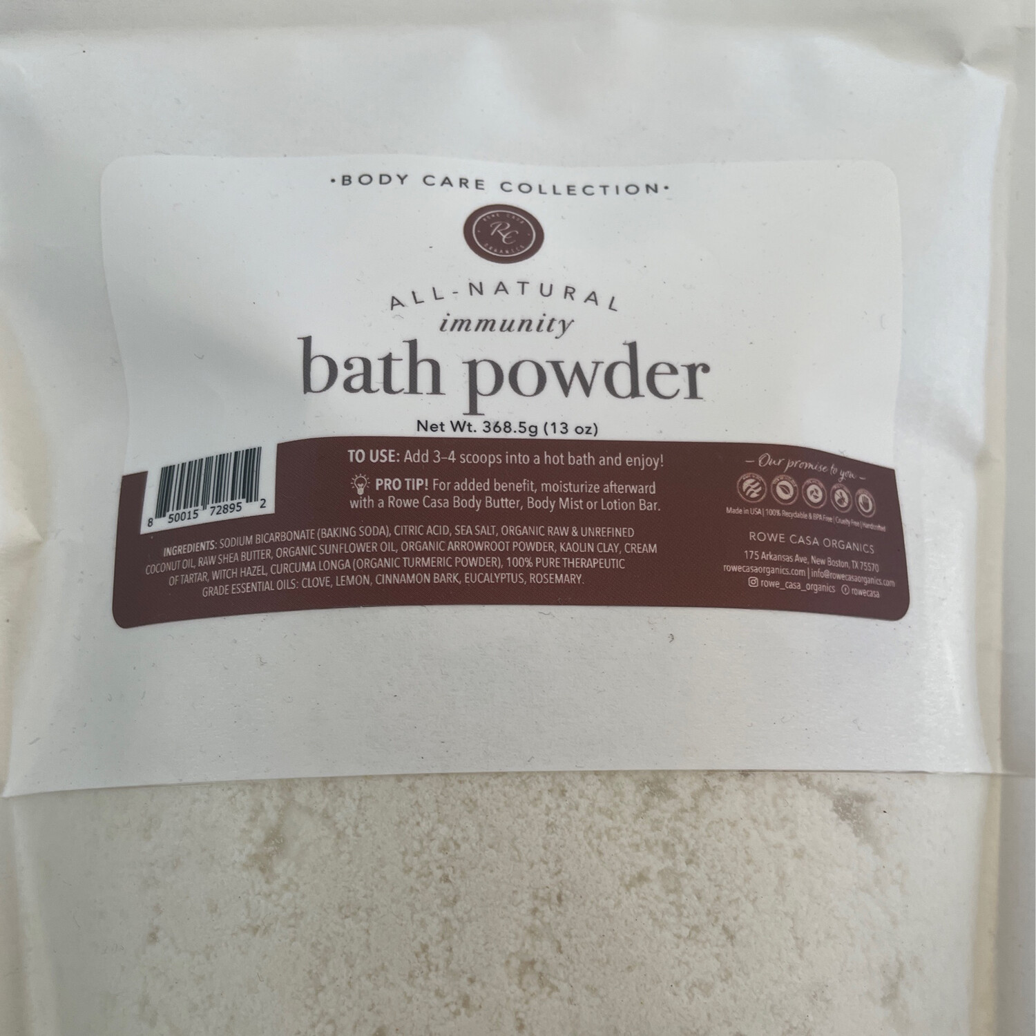 Rowe Casa Organics Bath Powder Immunity 13oz