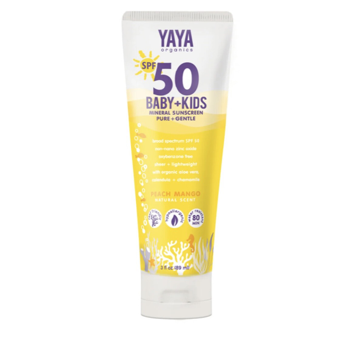 Yaya Organics Sunscreen Kids + Babys 3oz