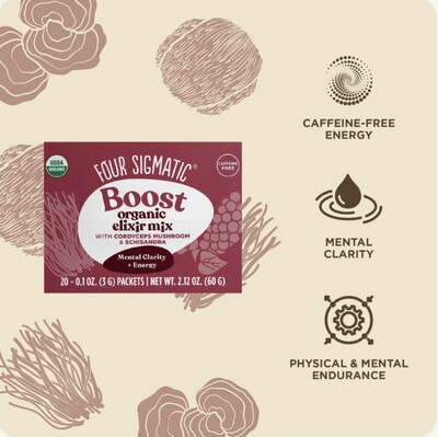 Four Sigmatic Box Boost Mental Clarity + Energy Instant Coffee Mix