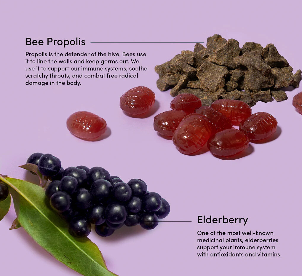 Beekeeper&#39;s Naturals Soothing Lozenges Elderberry Singles