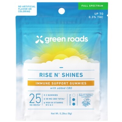 GREEN ROADS™ RISE N’ SHINES - IMMUNE SUPPORT CBD GUMMIES