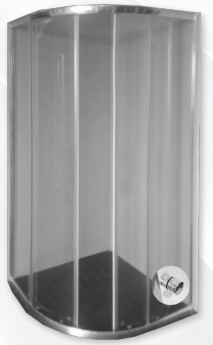 BOX DOCCIA SEMICIRCOLARE TRASP.6MM 2 ANTE DIM.87,5 X 90 CRISTALLO