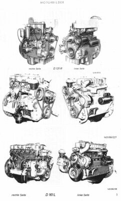 Hanomag D131 - D132 - D141 - D142 - D161 - D162, Instandsetzungsanleitung für Motoren