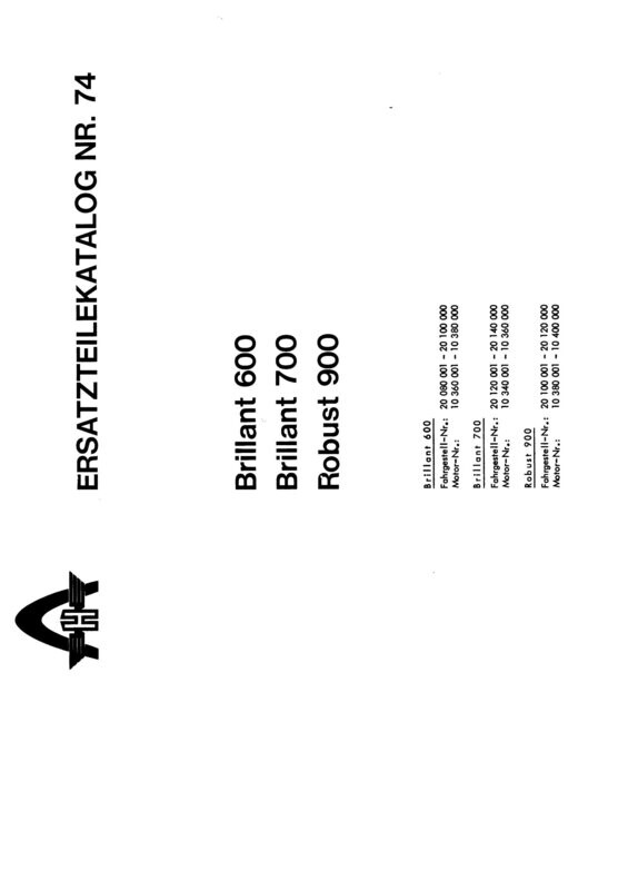 Hanomag Brillant 601 - 701, Robust 901, Ersatzteilliste Nr.74