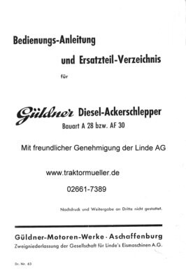 GÜLDNER A28 - AF30 Betriebsanleitung und Ersatzteilliste