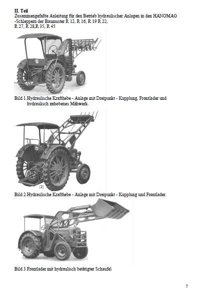 R12, R16, R19, R22, R27, R28, R35, R45, Betriebsanleitung für Hydraulische Hebeanlage 3. Ausgabe, Dezember 1954