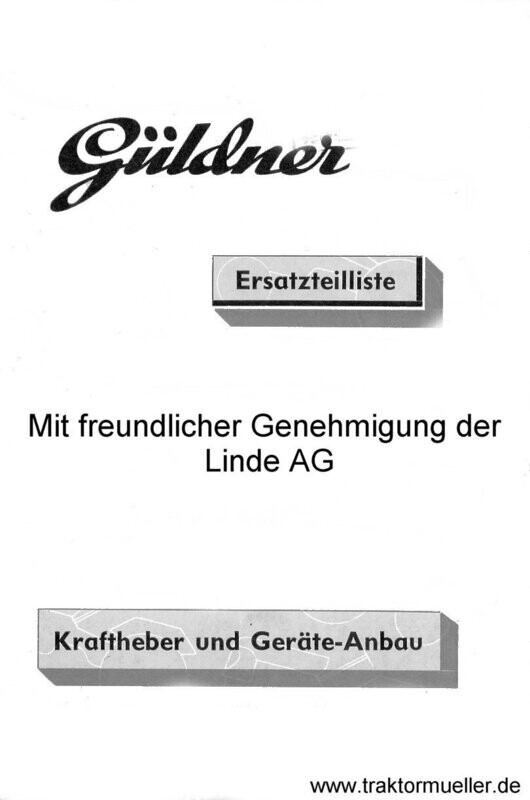 Ersatzteilliste für Güldner AZK, ALK, ADN, ALD, ADA, ABN, ABS, ALB, AFN, AFS Kraftheber und Geräteanbau.