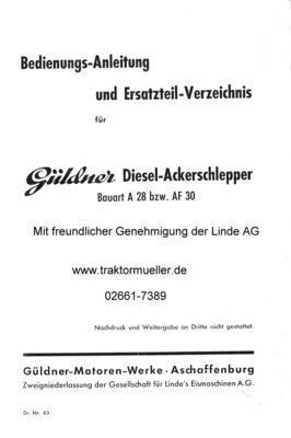 GÜLDNER A28 - AF30 Betriebsanleitung und Ersatzteilliste GÜLDNER A28 - AF30 Betriebsanleitung und Ersatzteilliste