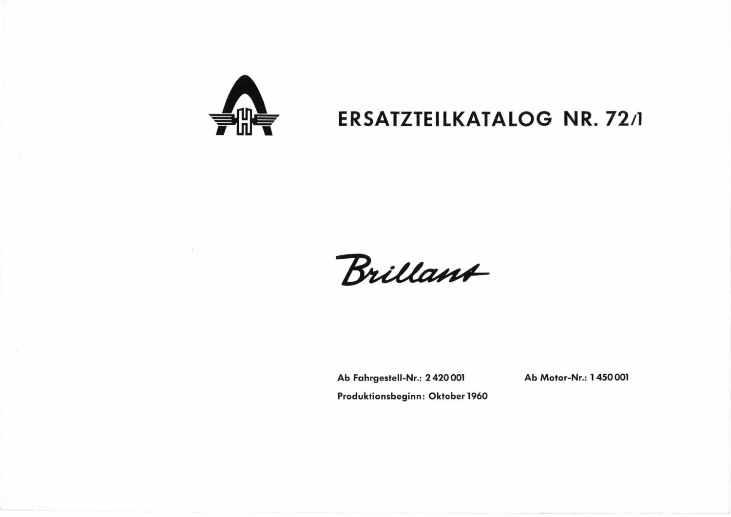 Hanomag R442 Brillant Ersatzteilliste NR. 72 - 1 Hanomag R442 Brillant Ersatzteilliste NR. 72 - 1