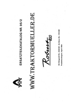 Robust 800 Ersatzteilkatalog Nr. 95 - 2 Robust 800 Ersatzteilkatalog Nr. 95 - 2