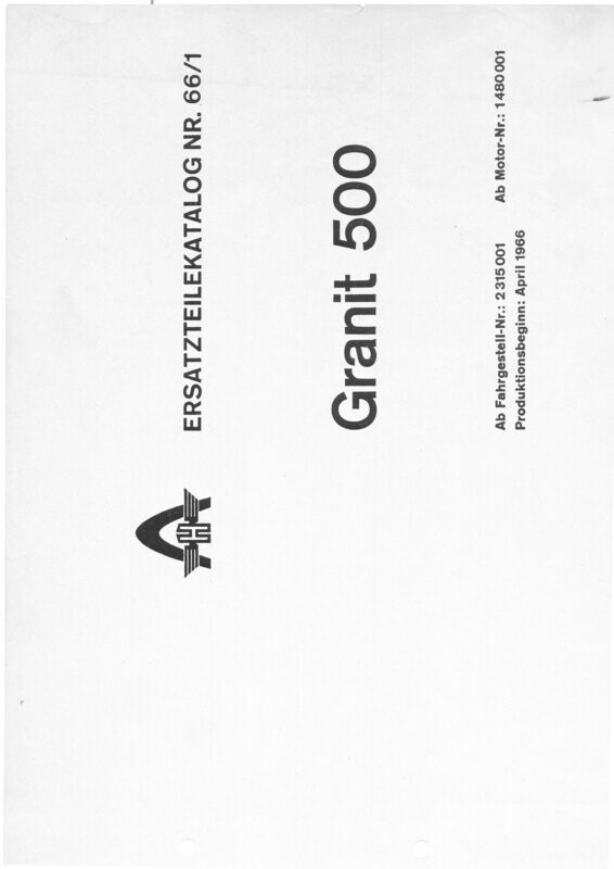 Hanomag Granit 500 (eckig) Ersatzteilliste 66 - 1 Hanomag Granit 500 (eckig) Ersatzteilliste 66 - 1