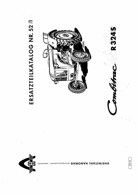 Hanomag R324S Ersatzteilliste Nr. 52 - 1 Hanomag R324S Ersatzteilliste Nr. 52 - 1