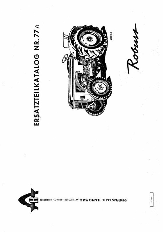 Hanomag R442 - 50 Robust Ersatzteilliste 77 - 1 Hanomag R442 - 50 Robust Ersatzteilliste 77 - 1