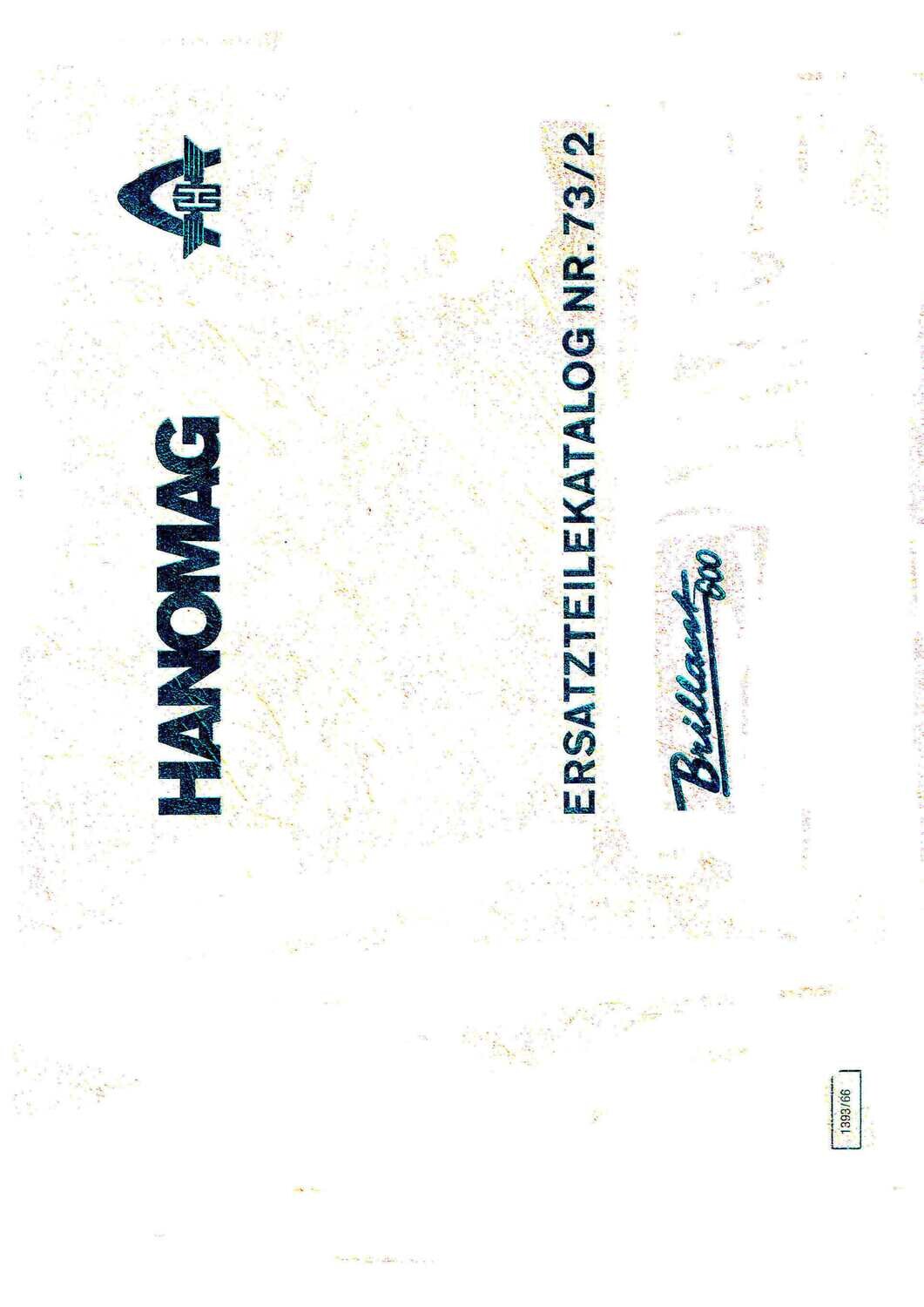 Hanomag Brillant 600, runde Haube, Ersatzteilkatalog Nr. 73-2 Hanomag Brillant 600, runde Haube, Ersatzteilkatalog Nr. 73-2