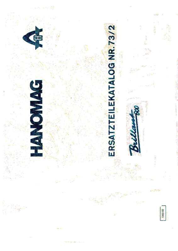 Hanomag Brillant 600, runde Haube, Ersatzteilkatalog Nr. 73-2 Hanomag Brillant 600, runde Haube, Ersatzteilkatalog Nr. 73-2