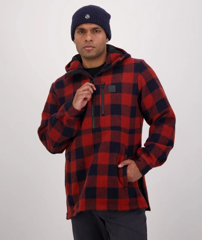 Swanndri Reidston Wool Anorak Burnt Merlot Check Swanndri Reidston Wool Anorak Burnt Merlot Check