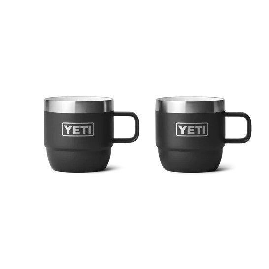 Rambler 6oz Stackable Mugs - Set of Two, Colour: Black