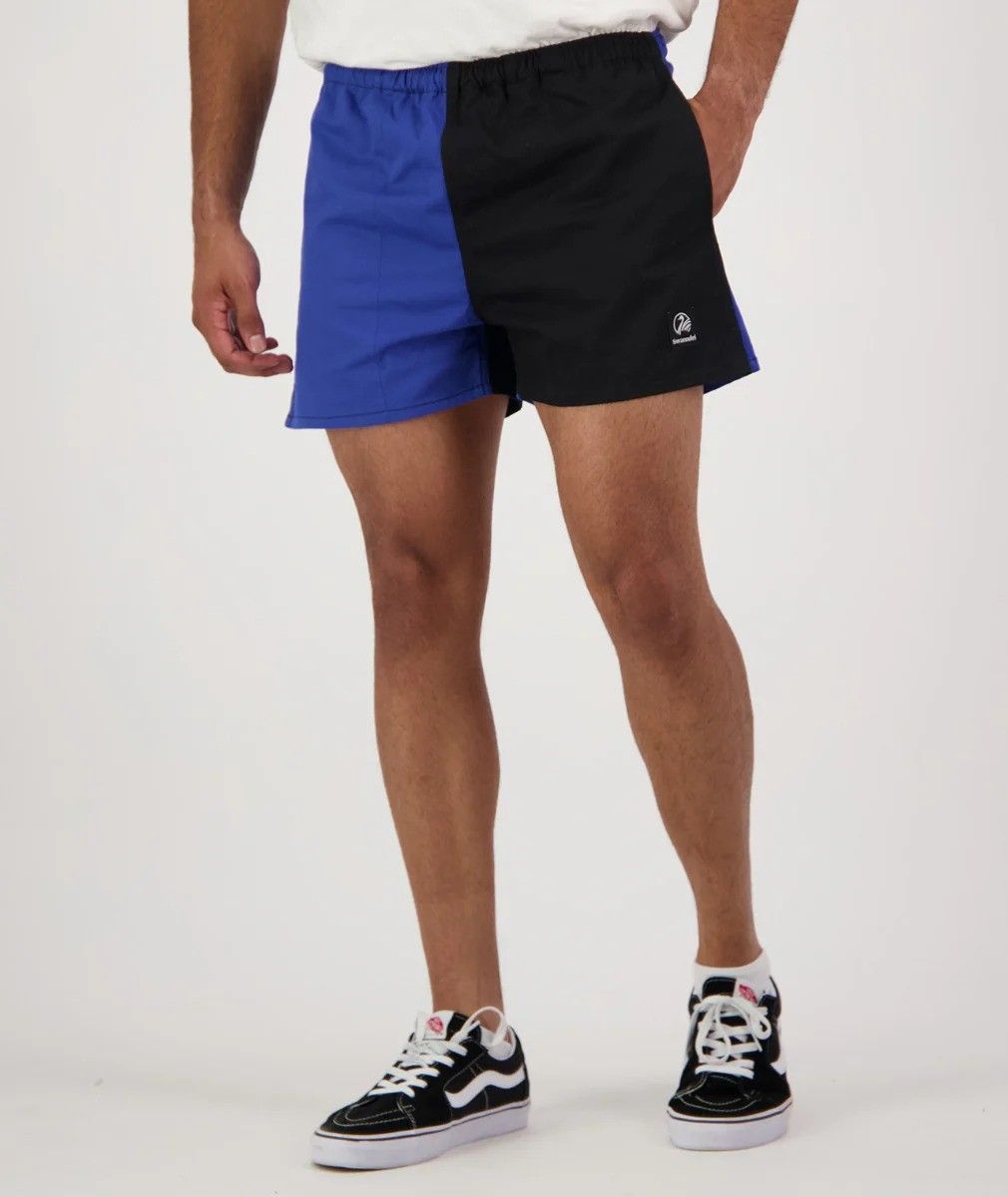 Swanndri Chequered Rugby Shorts Blue/Black