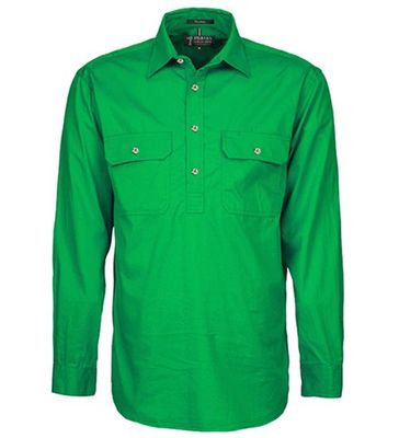 Men's Pilbara Closed Front Shirt Emerald Men's Pilbara Closed Front Shirt Emerald