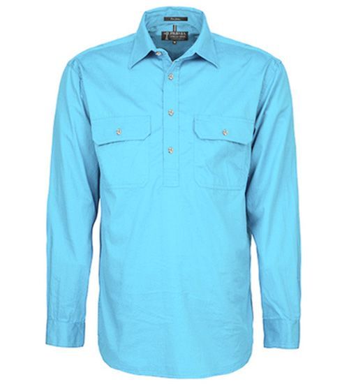 Men's Pilbara Closed Front Shirt Cornflower