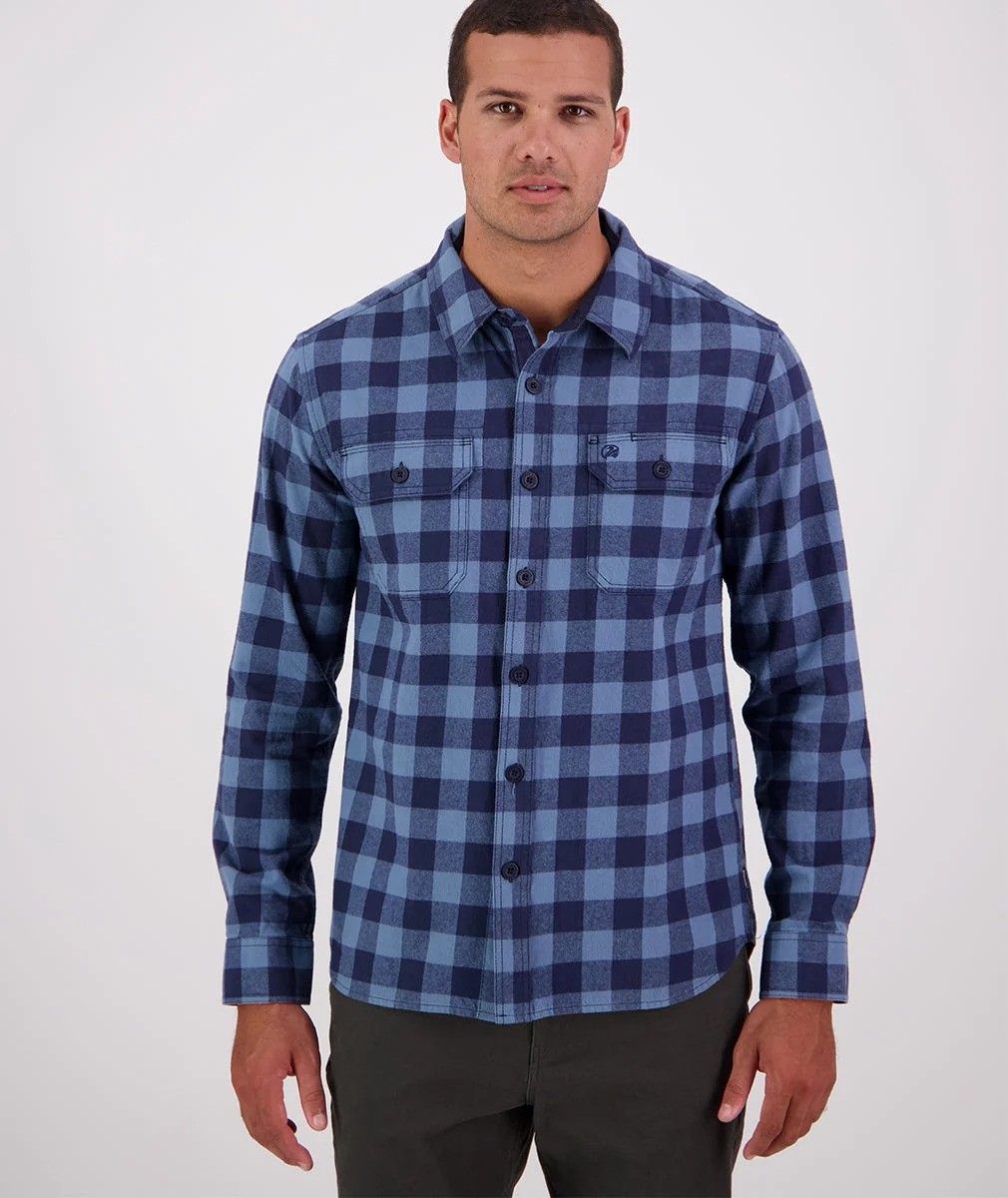 Swanndri Men's Taranaki Tailor Shirt Oceanview/Navy