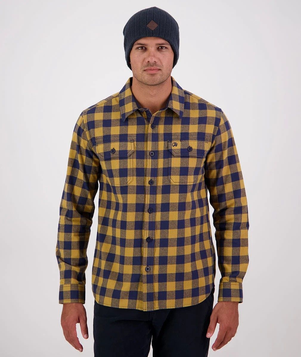 Swanndri Men's Taranaki Tailor Shirt Cashew/Navy Swanndri Men's Taranaki Tailor Shirt Cashew/Navy