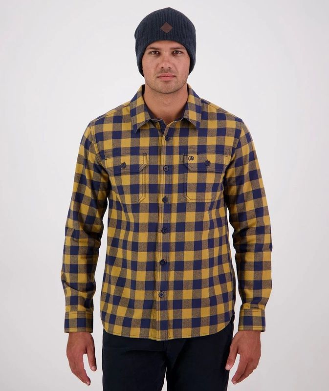 Swanndri Men's Taranaki Tailor Shirt Cashew/Navy Swanndri Men's Taranaki Tailor Shirt Cashew/Navy
