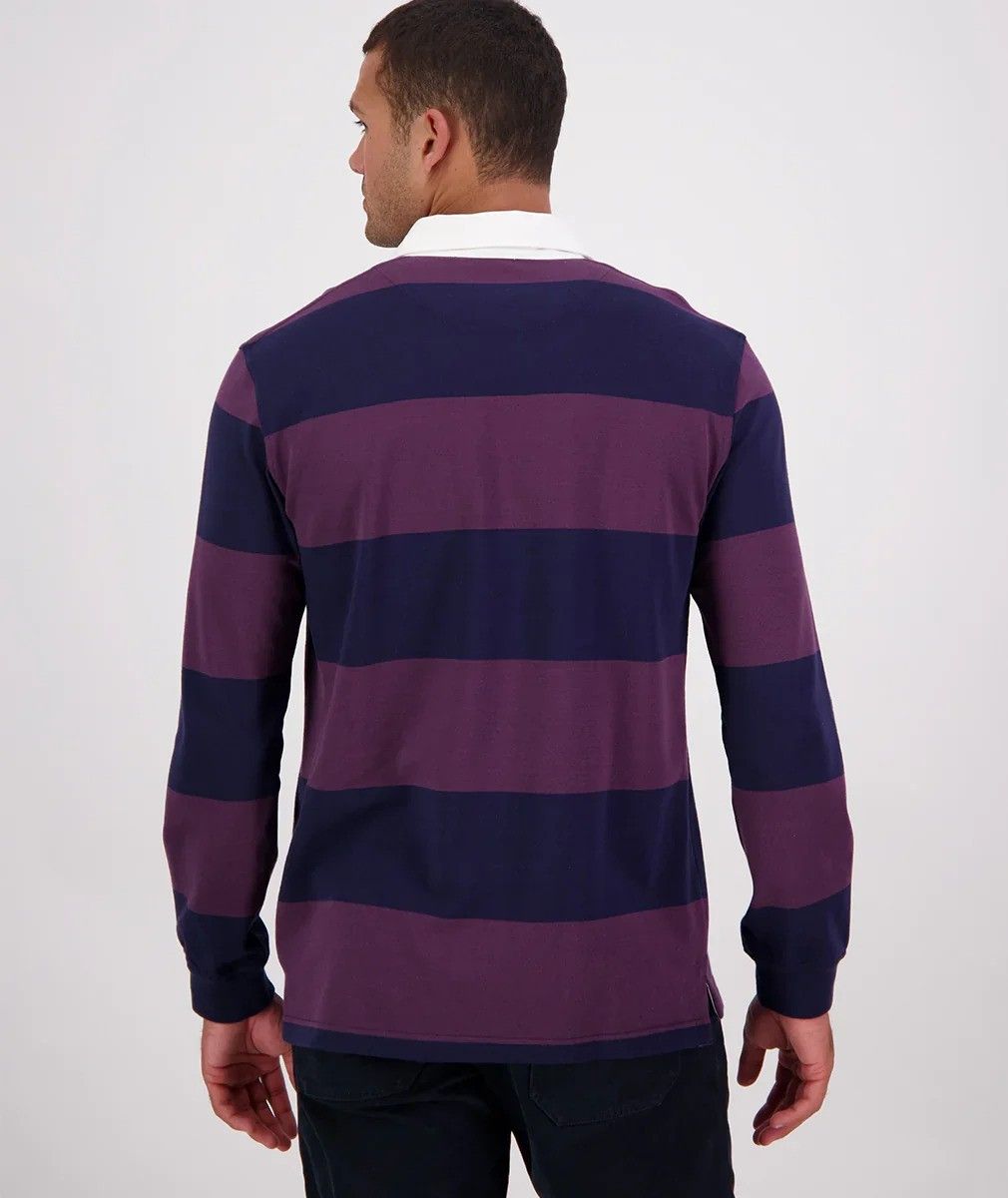 Swanndri Ridgeway Rugby Shirt Navy/Dark Plum