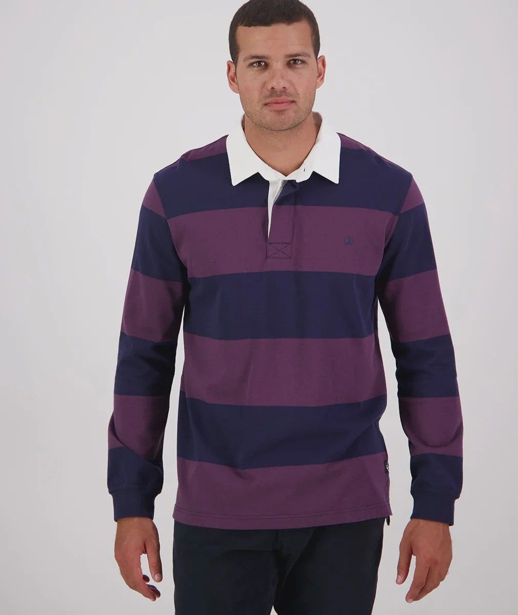 Swanndri Ridgeway Rugby Shirt Navy/Dark Plum Swanndri Ridgeway Rugby Shirt Navy/Dark Plum